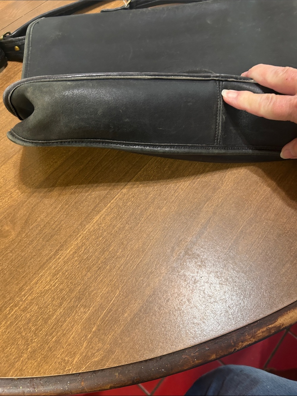 Vintage Coach Classic Black Leather Men’s Briefcase Bag - Timeless Work Satchel - Picture 3 of 12